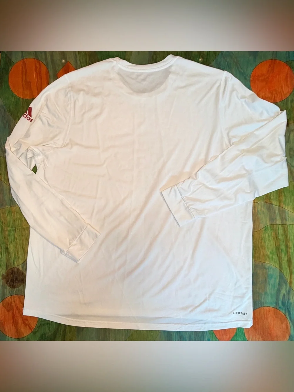 Adidas Hoosier Long Sleeve Shirt Mens 2XL White Red Indiana Basketball Pullover